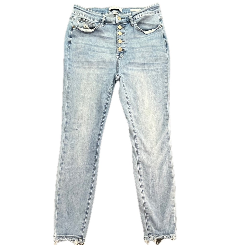 Judy Blue Los Angeles Womens Skinny Fit Button Fly Jeans Light Wash Size 13 31‎